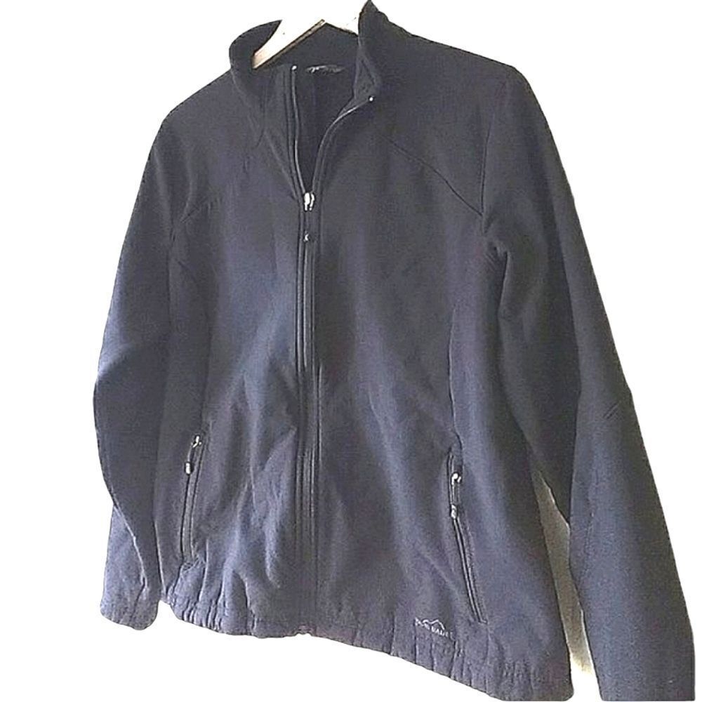 Eddie Bauer Black Fleece-Lined Zip Up Jacket size L